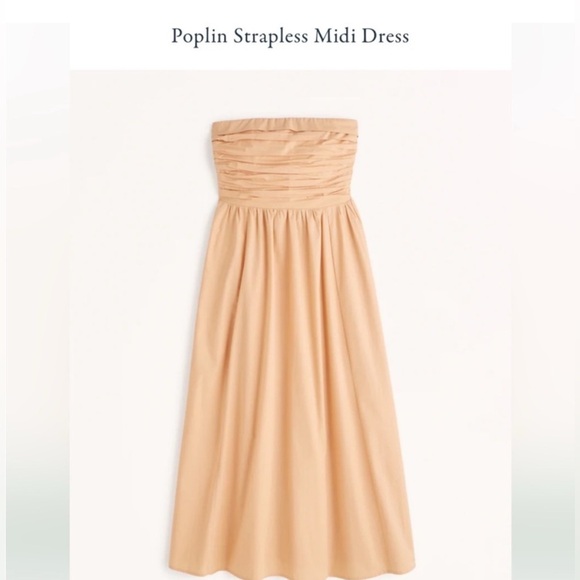 Abercrombie and Fitch Poplin Strapless Midi Dress - Picture 4 of 4